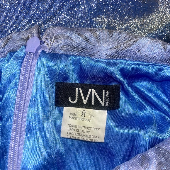 JVN by Jovani Prom Dress with Embroidered Bodice in Periwinkle - Picture 5 of 5